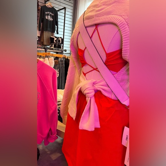 Pretty Garbage Ruched Poplin Mini Dress Red - Picture 15 of 16